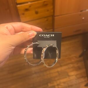 Coach Silver Hoop Earrings